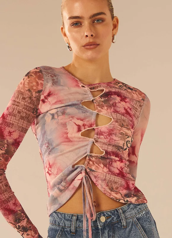 Shut Down Long Sleeve Top - Marbella Floral