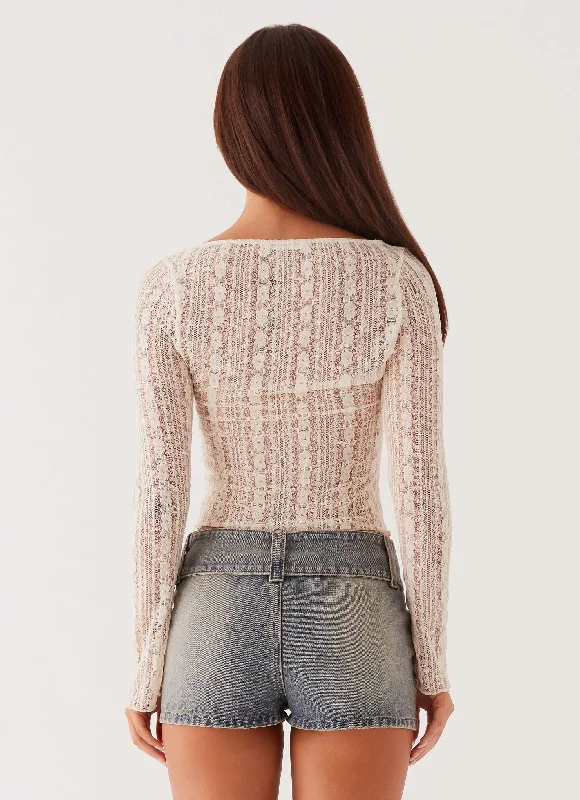 Take Me Higher Long Sleeve Top - Ivory