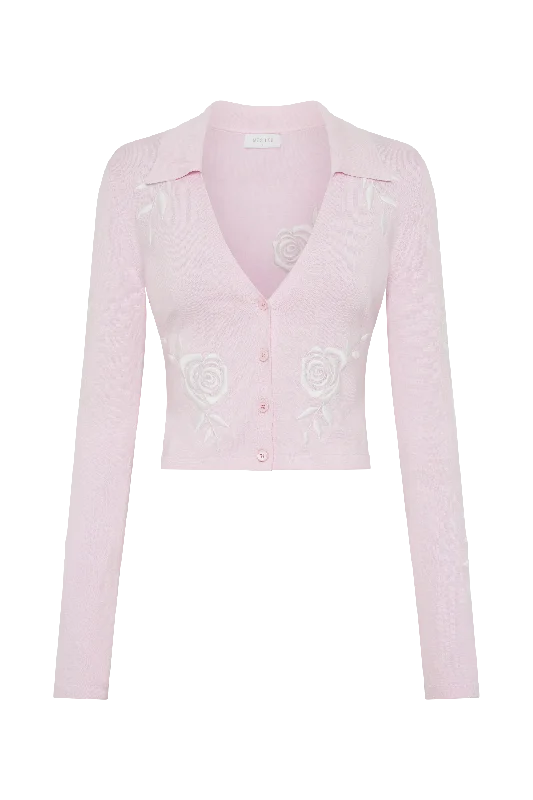 Tallulah Rose Knit Cardigan - Fairy Floss Pink