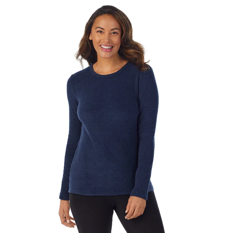 Fleecewear With Stretch Long Sleeve Crew PETITE