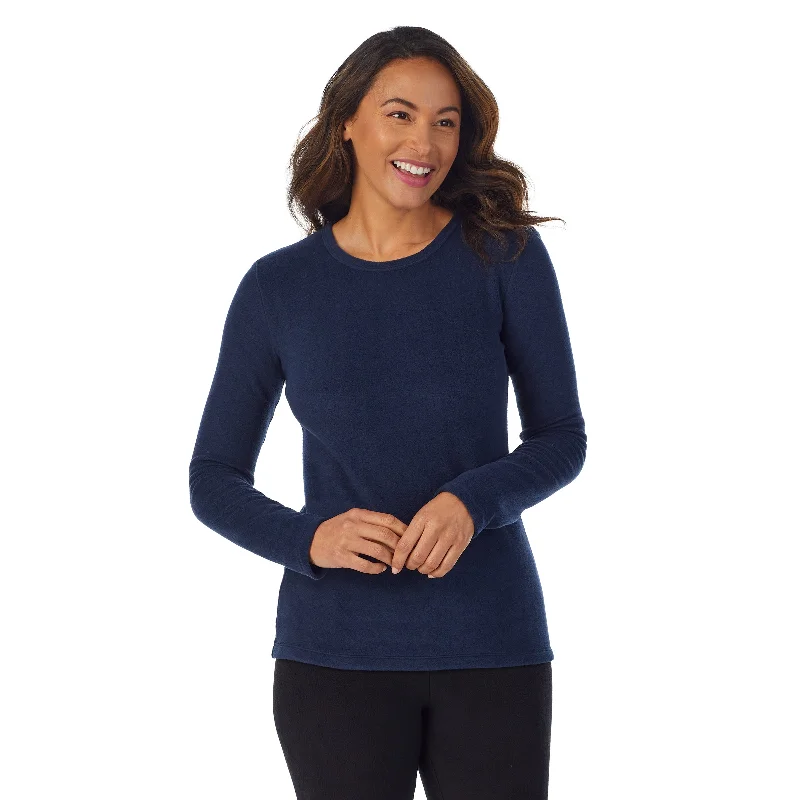 Fleecewear With Stretch Long Sleeve Crew PETITE