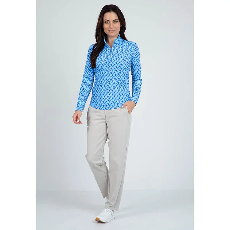 IBKUL Fatima Long Sleeve Top - Blue/Peri