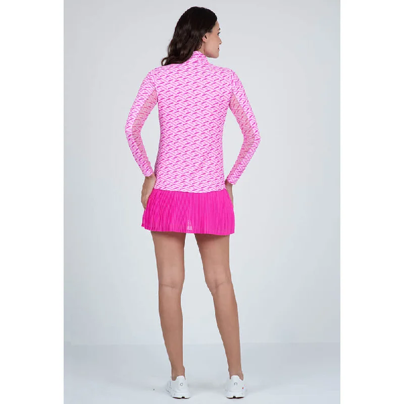 IBKUL Fatima Long Sleeve Top - Hot Pink/Candy Pink