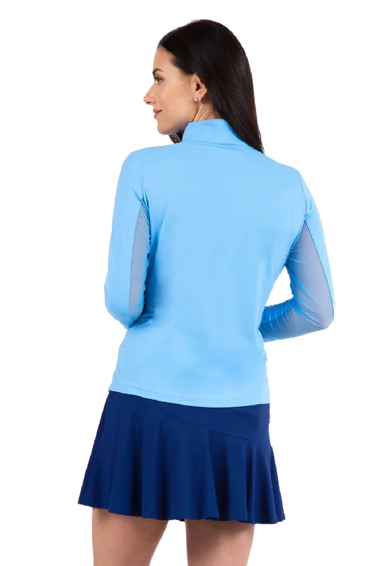 IBKUL Womens Long Sleeve Mock Solid Top - Peri