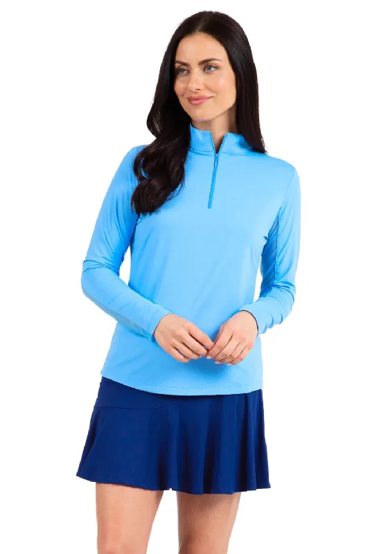 IBKUL Womens Long Sleeve Mock Solid Top - Peri