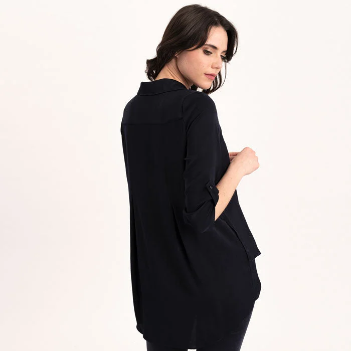 Renuar Long Sleeve Airflow Blouse - New Midnight