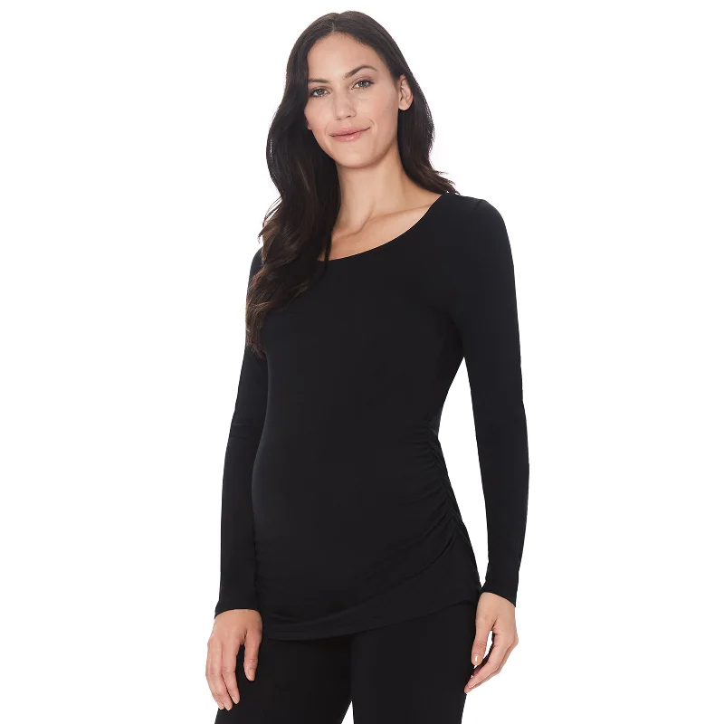 Softwear With Stretch Long Sleeve Maternity Ballet Neck Top