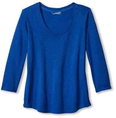 Tommy Bahama Women's Ashby Isles Rib 3/4 Sleeve Scoop T-Shirt - Cobalt Haze