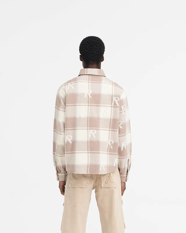 All Over Initial Flannel Shirt - Cashmere