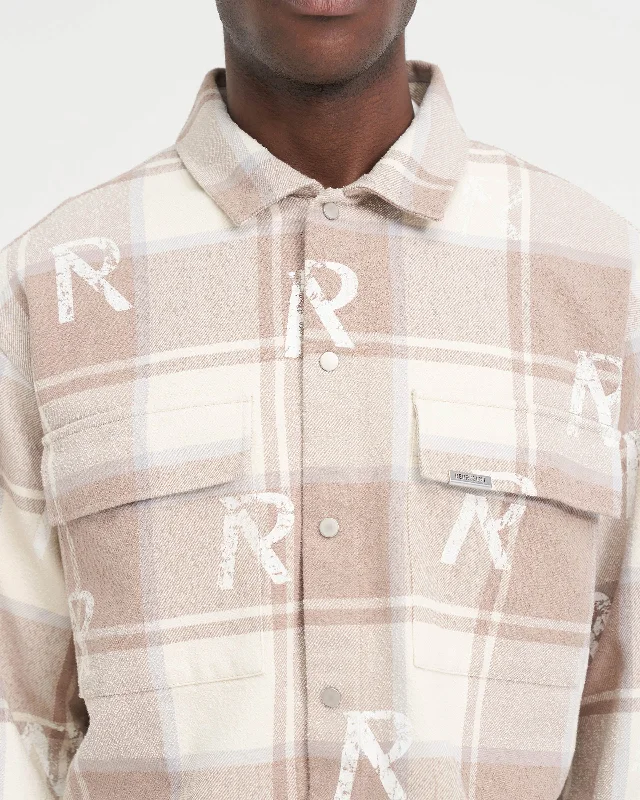 All Over Initial Flannel Shirt - Cashmere