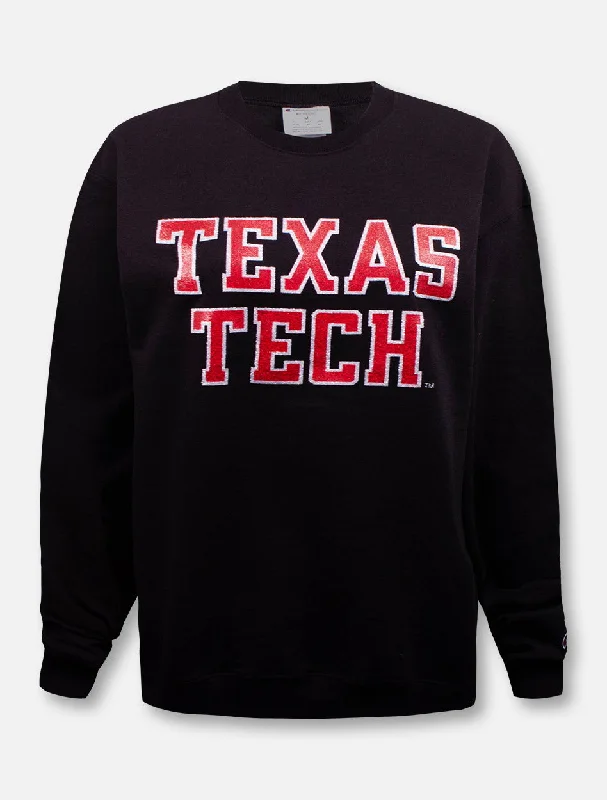 Champion Texas Tech Red Raiders ""Rugged Glitter Football Font"" Crew Pullover