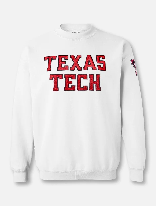 Champion Texas Tech Red Raiders ""Rugged Glitter Football Font"" Crew Pullover