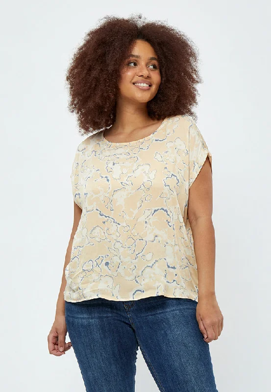 Cigga Malucca Tee Curve - Warm Sand Print