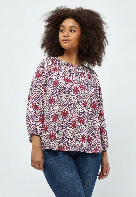 Ellery Blouse - True Red Print