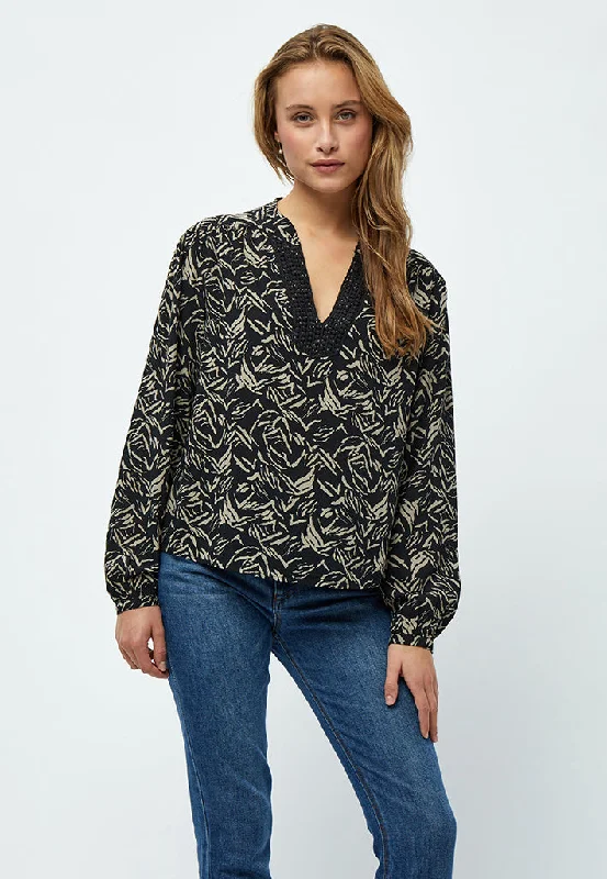 Ginny Gramma blouse - Black Print