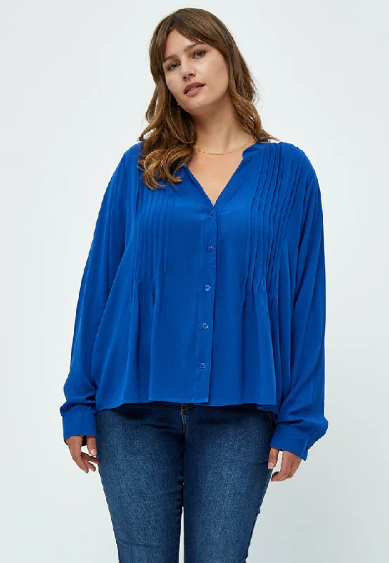 Greta Blouse Curve - Cobalt Blue