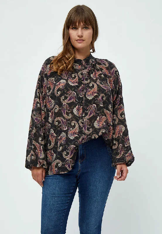 Hensley Blouse Curve - Black Print