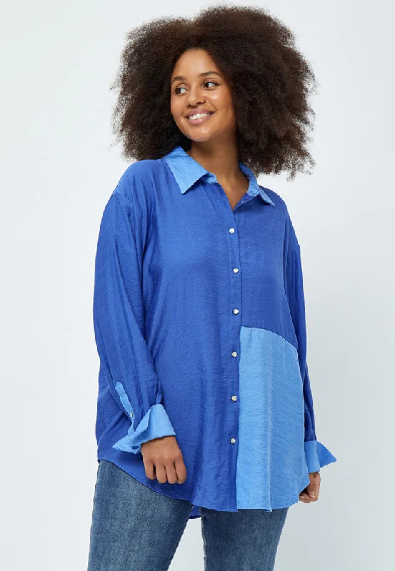 Lene Long Sleeve Shirt Curve - Victoria Blue