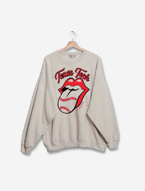 Livy Lu Texas Tech ""Baseball Lick"" Thrifted Sweatshirt