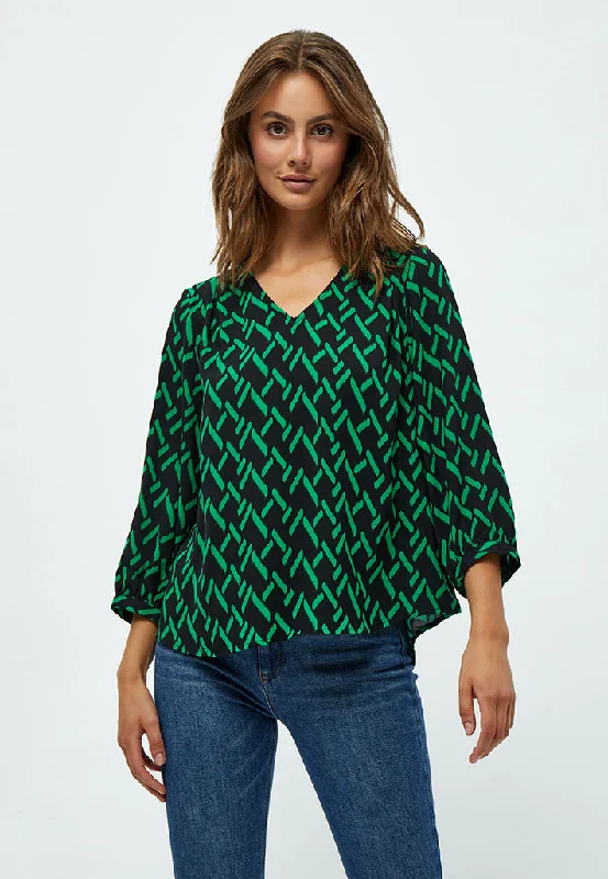 PCLou Blouse - Bright Green Print