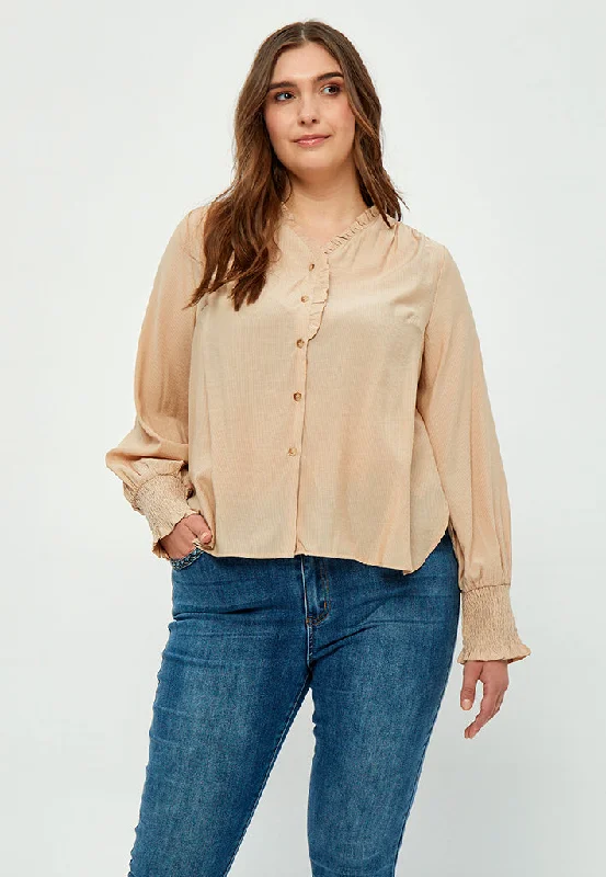 Maibritt Blouse Curve - Warm Sand Stripe