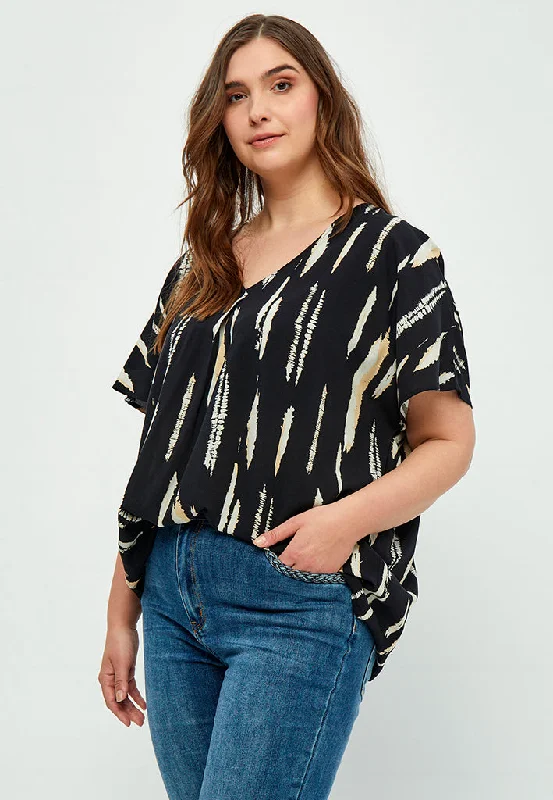 Nalia Elara Blouse Curve - Warm Sand Print