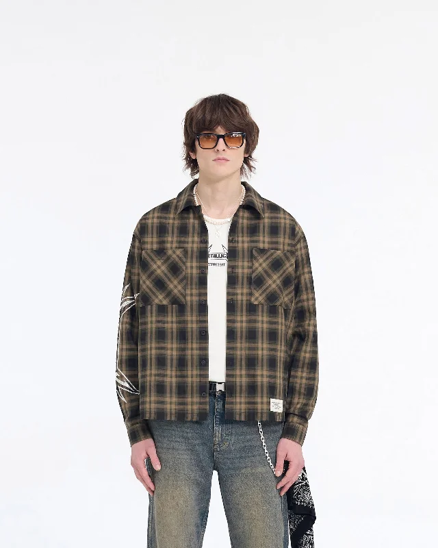 Represent X Metallica™️ Flannel Shirt - Tobacco