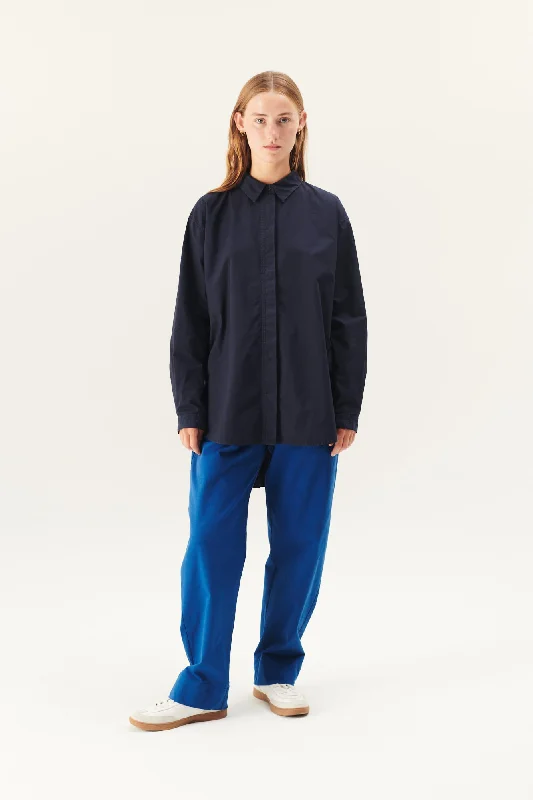 SHELBY GARMENT DYED POPLIN - DARK NAVY