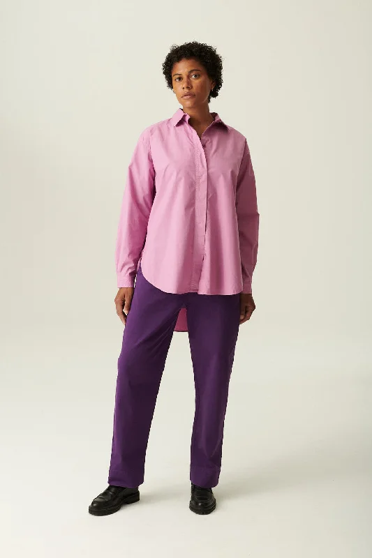 SHELBY GARMENT DYED POPLIN - PALE BERRY