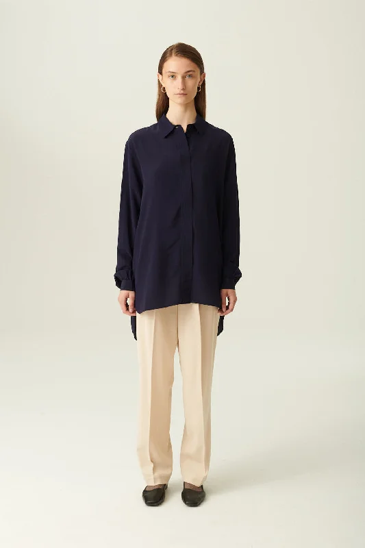 SHELBY SHIRT SILK NAVY