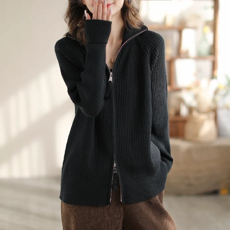 Spring Minimalit Casual Elasitc Cardigan