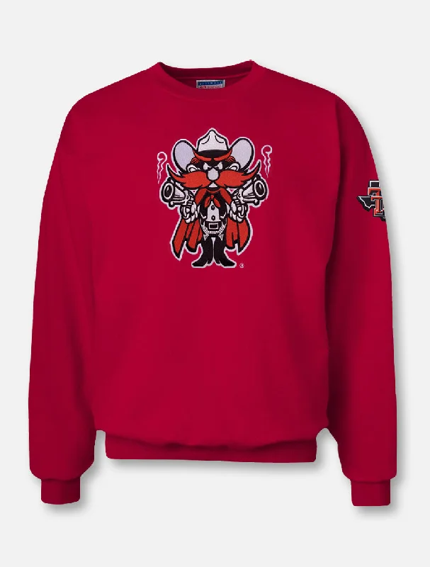 Texas Tech ""Midweight Raider Red"" Twill Crew Sweatshirt with Pride Sleeve Print