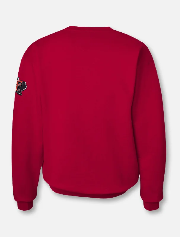 Texas Tech ""Midweight Raider Red"" Twill Crew Sweatshirt with Pride Sleeve Print