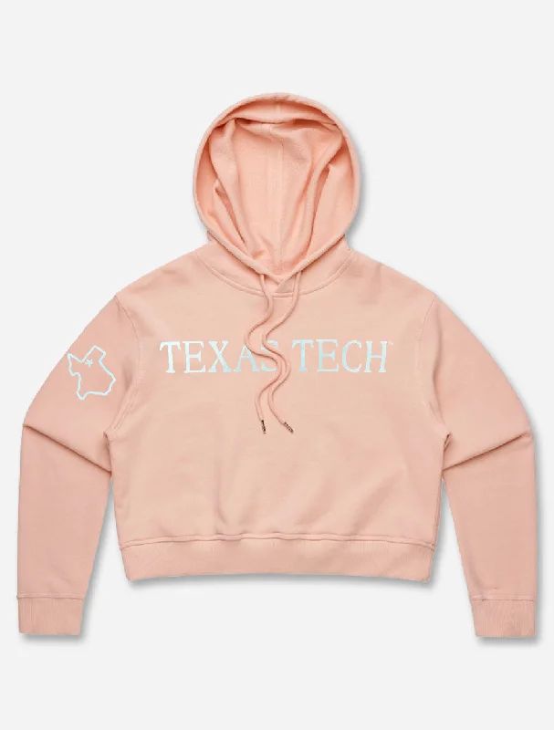 Texas Tech Red Raiders ""Seashore"" Pink Crop Top Hoodie