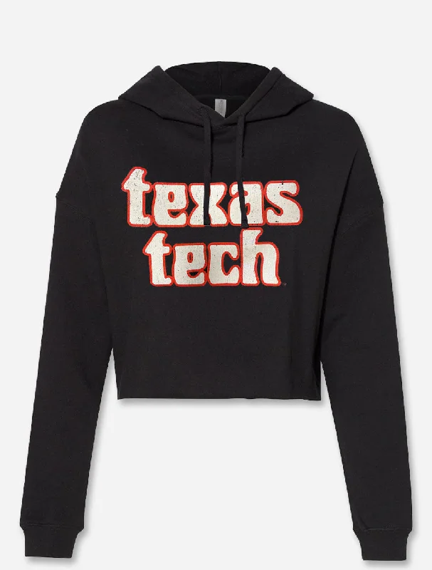 Texas Tech Red Raiders ""Woodlands"" Black Crop Top Hoodie