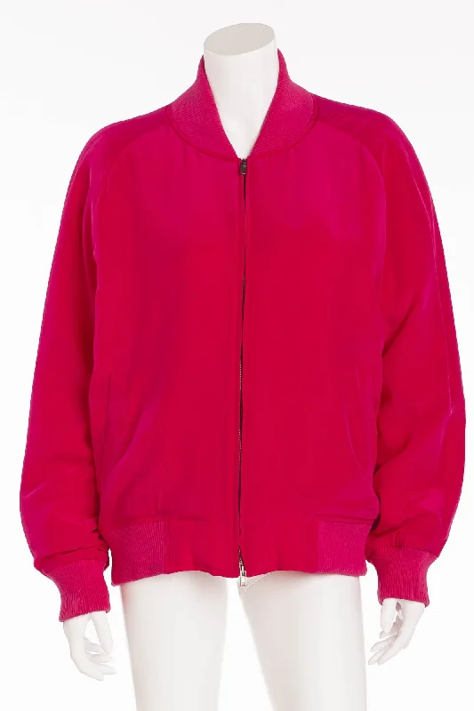 Maison Martin Margiela - Fuchsia Silk Bomber Jacket - IT 40