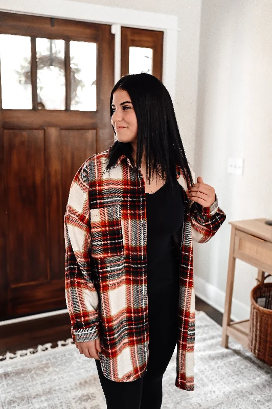 Oversized Plaid Shirt Jacket