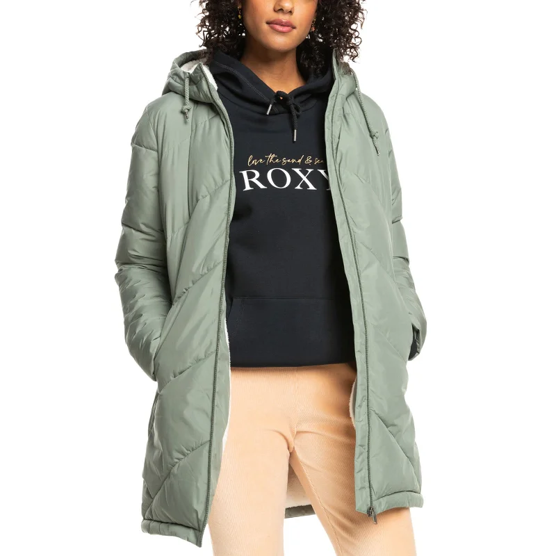 Roxy Womens Better Weather Hooded Longline Padded Jacket