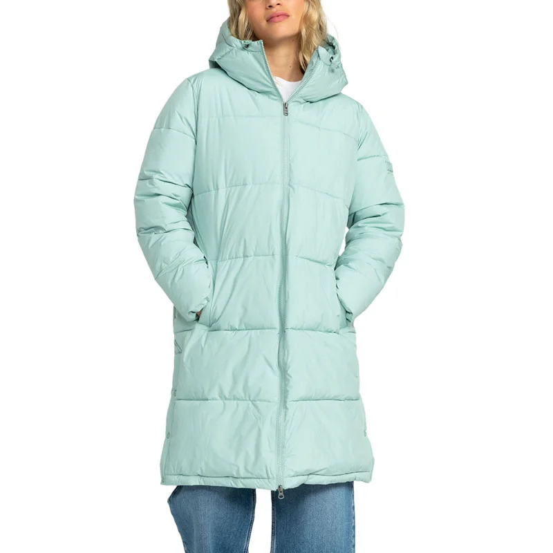 Roxy Womens Test of Time Hooded Long Line Padded Jacket