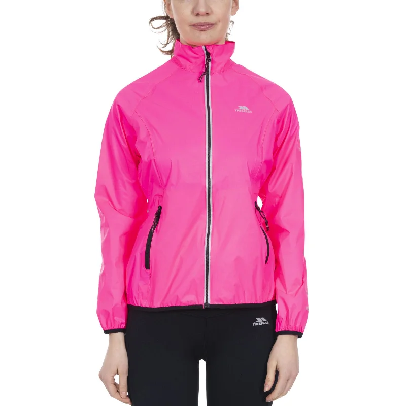 Trespass Womens Beaming Waterproof Packaway Jacket - Hi-Vis Pink