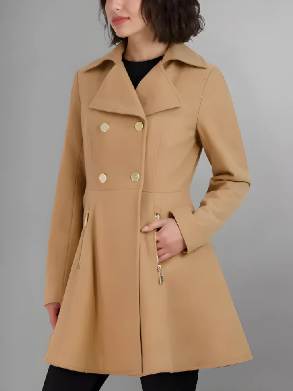 Women's Double-Breasted Skirted Coat