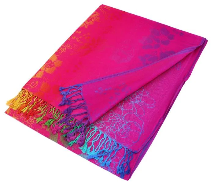 Colorful Florals Exotic Pashmina Scarf Shawls 051