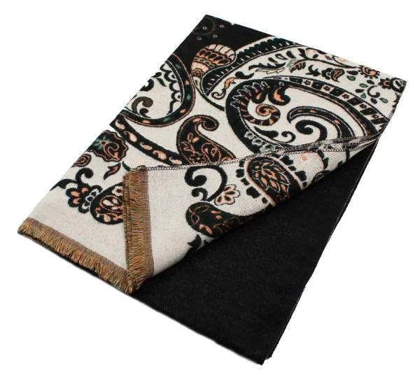 Double Layered Winter Soft Large Paisley Cashmere Feel Thick Scarf Shawl CM97