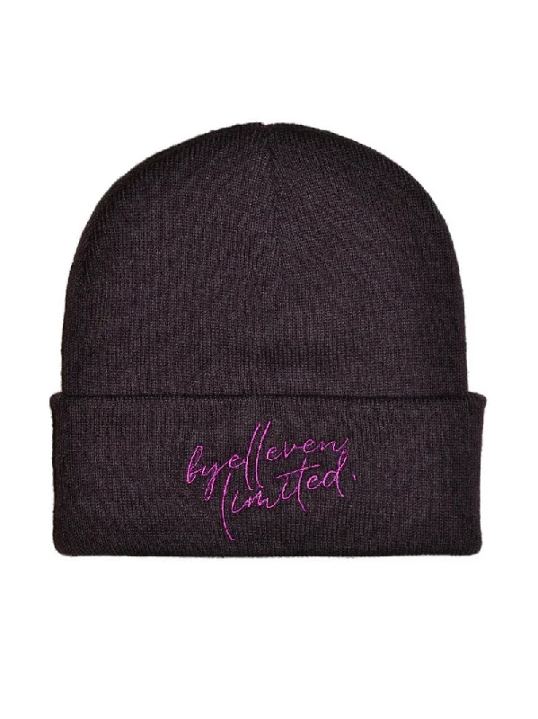 Embroidered Logo Beanie - Plum