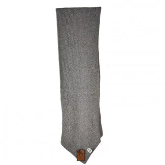 Fine knit pale grey scarf with shaped ends