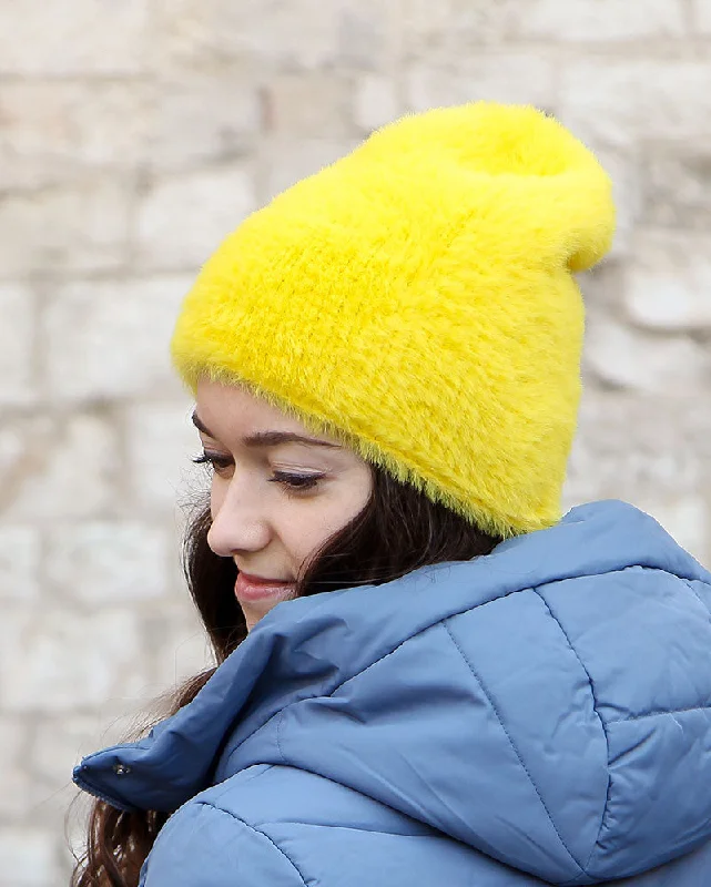 Fuzzy Faux Fur Beanie Hat