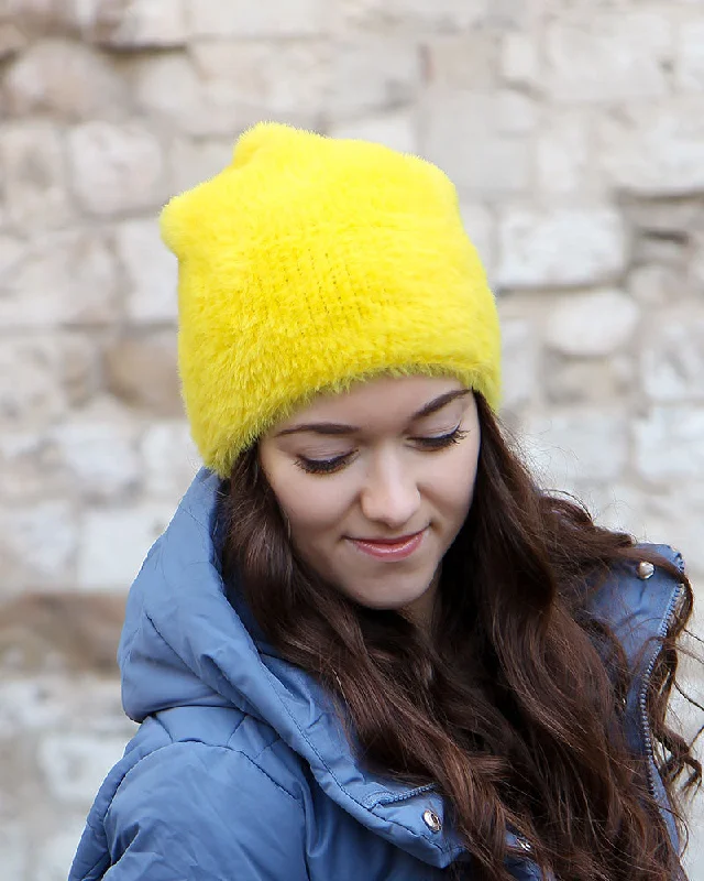 Fuzzy Faux Fur Beanie Hat