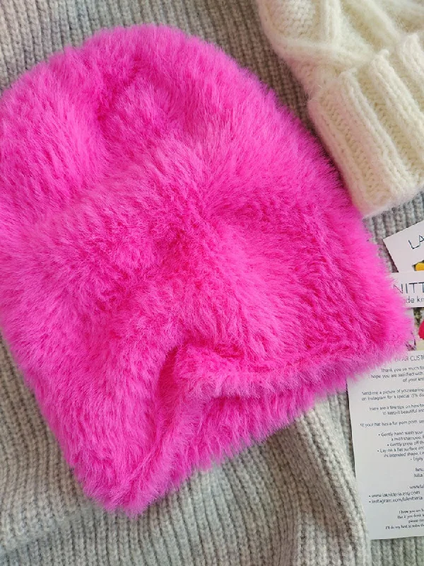 Fuzzy Faux Fur Beanie Hat