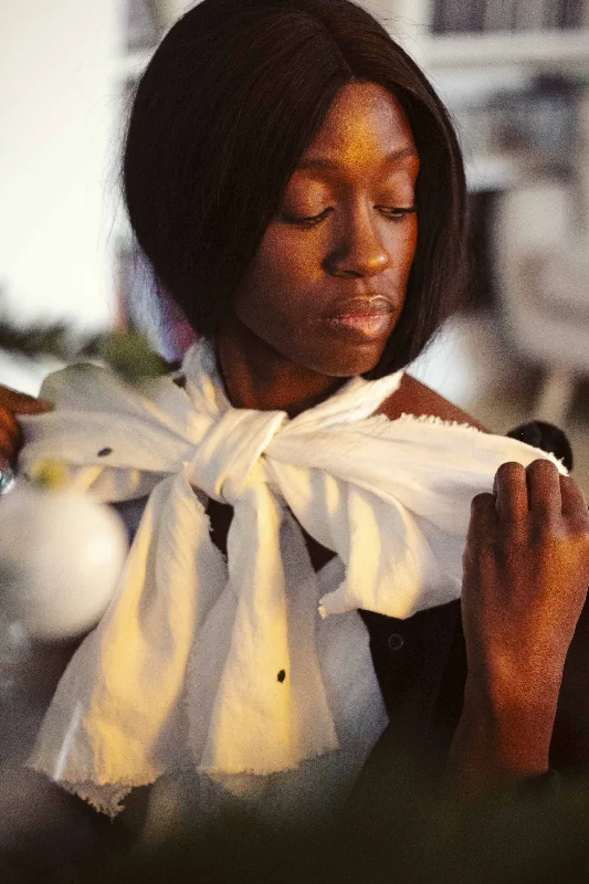 Hand Embroidered Linen Scarf