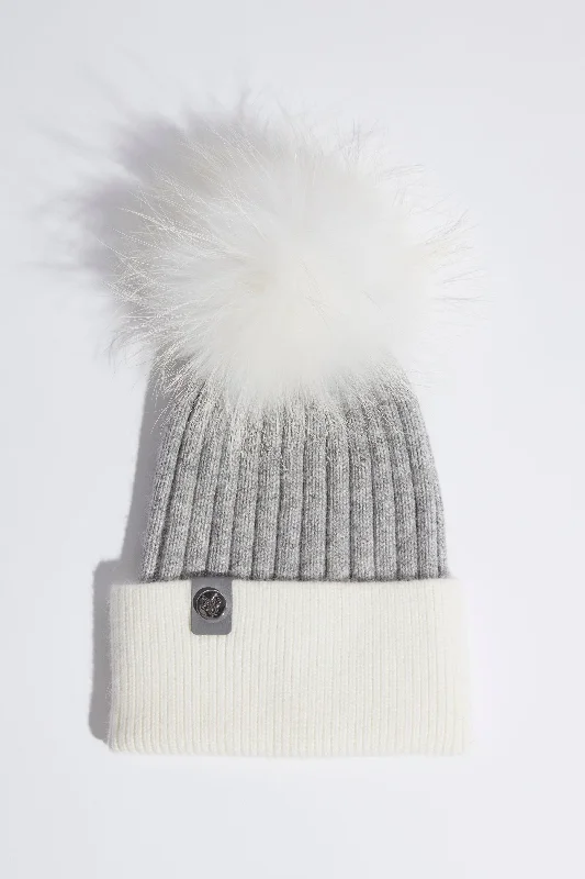 Harley Pom Pom Hat - Grey/White